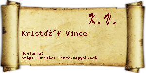 Kristóf Vince névjegykártya