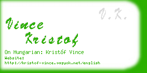 vince kristof business card